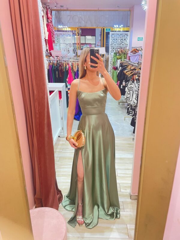 MAXI TIRANTES TIRAS ESPALDA CIRCULAR SATIN