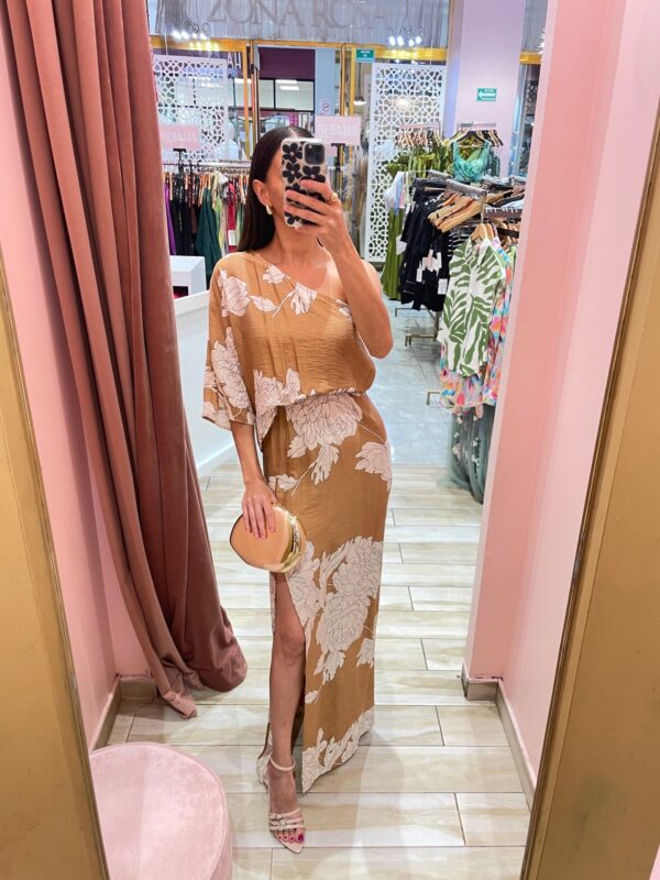 MAXI UNA MANGA FLORES IVORY