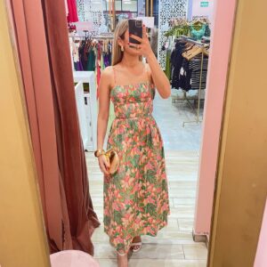 MIDI TIRANTES FLOR ROSA