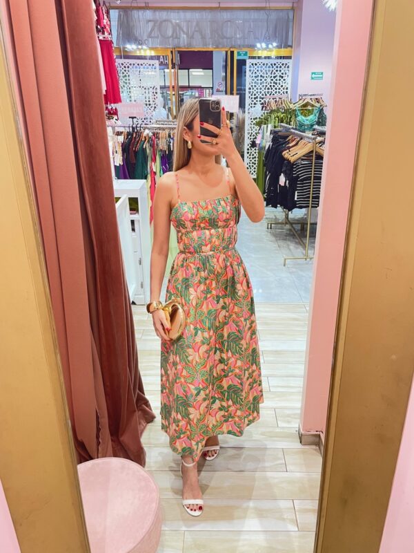 MIDI TIRANTES FLOR ROSA