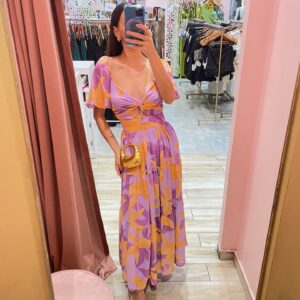 MIDI MANGA HOJA CORAL Y MORADA