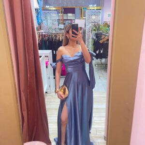 MAXI CIRCULAR SATIN STRAPLES MOÑOS HOMBROS OFF SHOULDERS