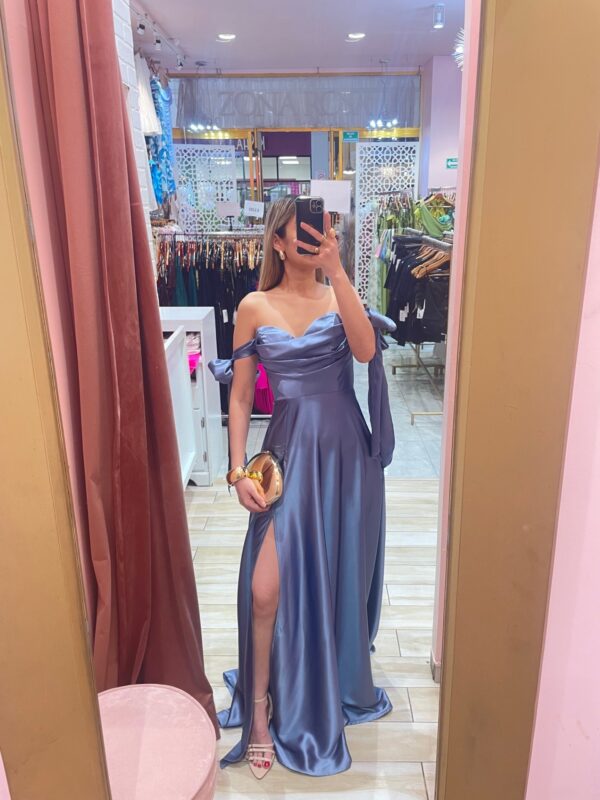 MAXI CIRCULAR SATIN STRAPLES MOÑOS HOMBROS OFF SHOULDERS
