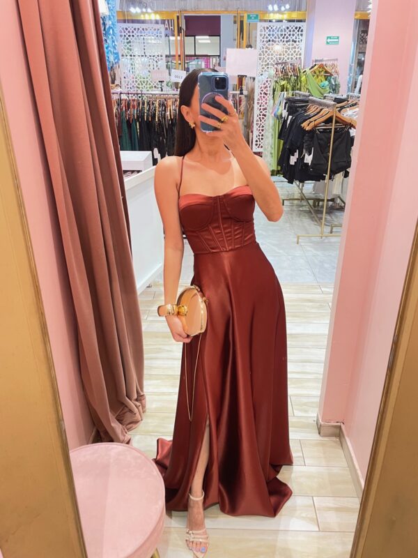 MAXI CIRCULAR COPAS BUSTIER SATIN SOLIDO