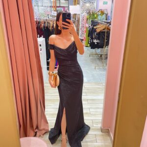MAXI OFF SHOULDERS CRUZADO BUSTO BRILLO