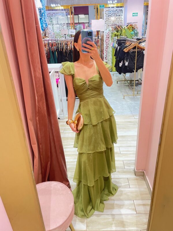 MAXI MANGUITA CHIFON FALDA CAPAS