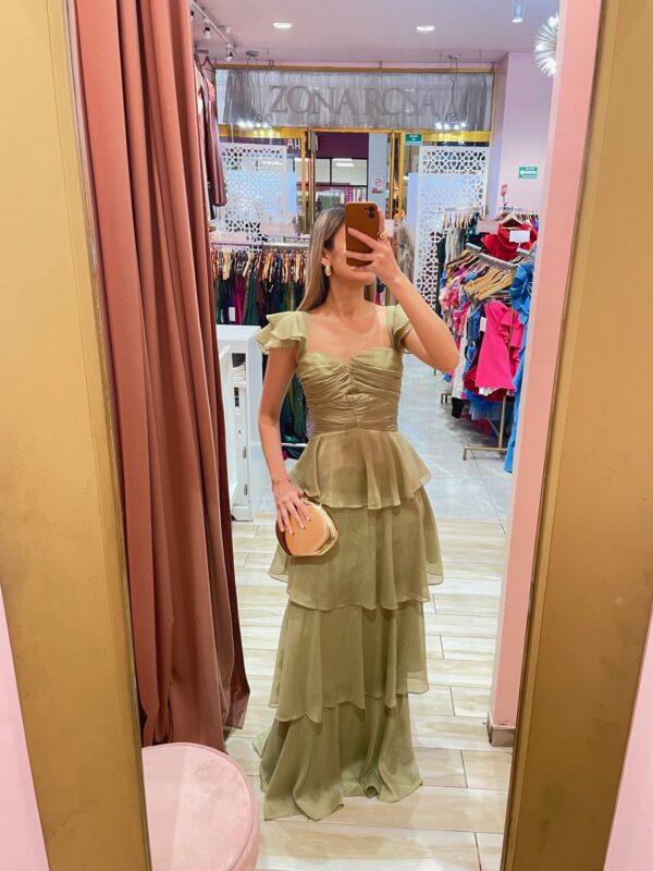 MAXI MANGUITA CHIFON FALDA CAPAS