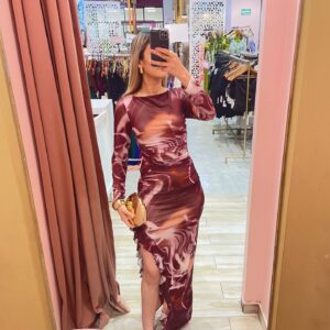 MIDI MANGA LARGA MESH MANCHAS BLANCAS