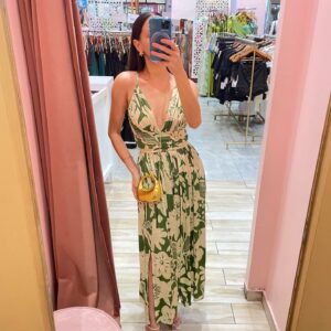 MIDI TIRANTES FLORES BEIGE