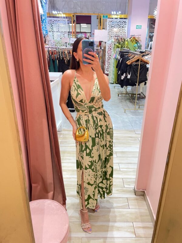 MIDI TIRANTES FLORES BEIGE