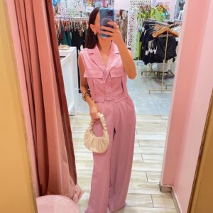 SET CHALECO CORTO CON BOLSAS Y PANTALON