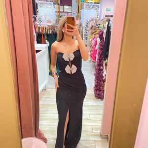 MAXI STRAPLES BRILLO DOS MOÑOS PEDRERIA