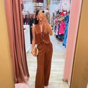 SET CHALEQUITO MOÑITOS PANTALON SOLIDO