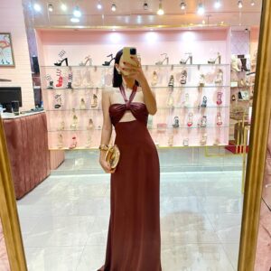MAXI HALTER SATIN