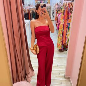 SET TOP STRAPLES Y PANTALON SOLIDO