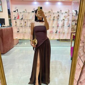 MAXI TOP TIPO CHALECO LISO FALDON CHIFON Y MASCADA