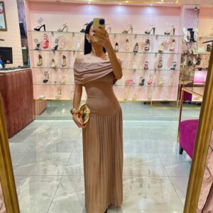 MAXI OFF SHOULDERS BLUSA LICRA FALDA PLISADA