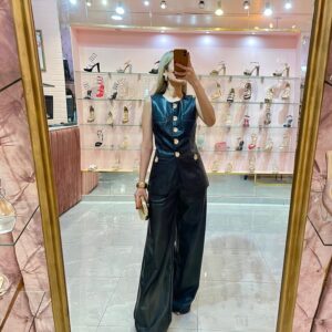 SET CHALECO Y PANTALON PIEL