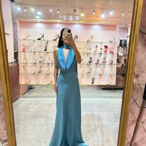 MAXI HALTER COLGADO SATIN