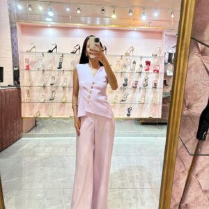 SET CHALECO CON CINTITO Y PANTALON