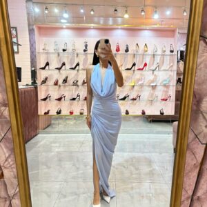 MIDI ESCOTE COWL DRAPEADO CADERA