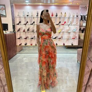 MAXI TIRANTES CHIFON FLORAL FALDA TODA OLANCITOS