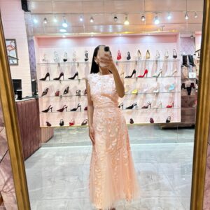 MIDI EUCALIPTO HOJITAS ENCAJE SIN MANGA