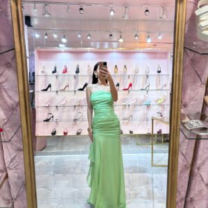 MAXI STRAPLES CHIFON FALDA SUELTA CON OLAN