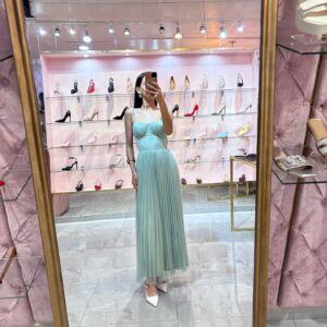 MIDI TIRANTES COPAS FALDA PLISADA CHIFON
